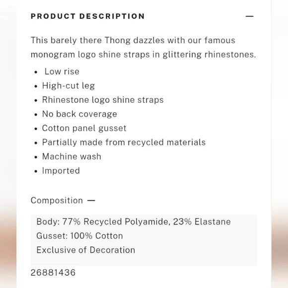 VS Very Sexy Thong Panty Mousse NWT NIP - Picture 4 of 4